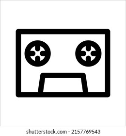 Audio cassette tape isolated vector old music retro player icon Vector Illustration on white background (100 kecocokan)