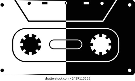 Audio cassette tape isolated vector old music retro player. Retro music audio cassette 80s. icon Vector Illustration on white background .