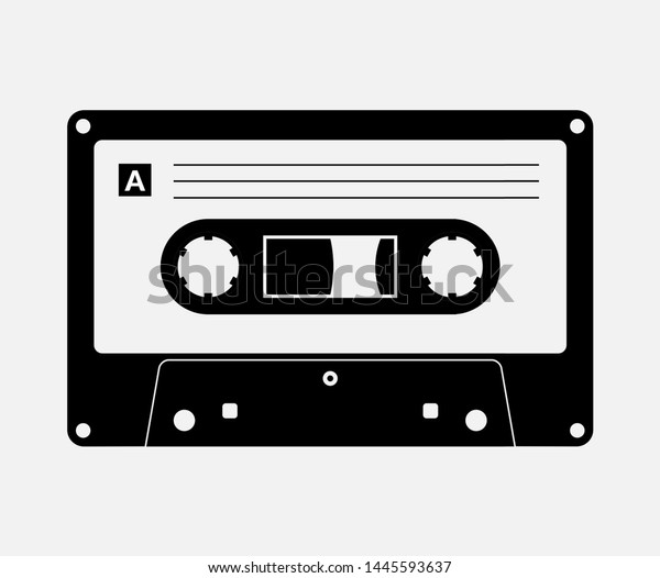 Audio cassette tape\
isolated vector old music retro player. Retro music audio cassette\
80s blank mix.