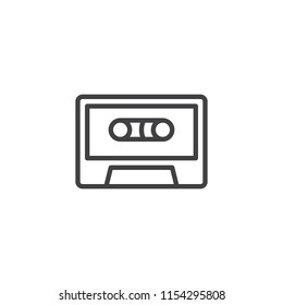 Audio cassette tape outline icon. linear style sign for mobile concept and web design. Cassette simple line vector icon. Symbol, logo illustration. Pixel perfect vector graphics