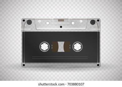 Audio cassette tape vector illustration.  isolated on a transparent background.