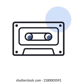Audio cassette tape vector isolated icon. Music sign. Graph symbol for music and sound web site and apps design, logo, app, UI
