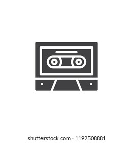 Audio cassette vector icon. filled flat sign for mobile concept and web design. Old tape cassette simple solid icon. Symbol, logo illustration. Pixel perfect vector graphics