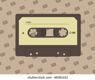 Audio cassette. Vector illustration.