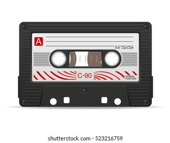 audio cassette vector illustration isolated on white background