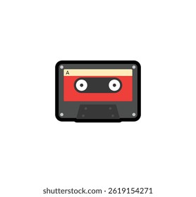 Audio cassette vector isolated icon. Emoji illustration. Audio cassette vector emoticon