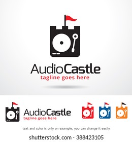 Audio Castle Logo Template Design Vector