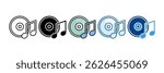 Audio Cd Icon Set Multiple Style Collection