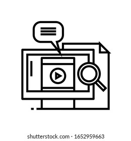Audio chat line icon, concept sign, outline vector illustration, linear symbol.