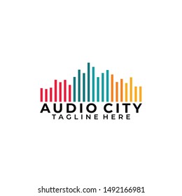 audio city logo icon vector illustration