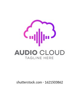 Audio cloud logo concept, Sound wave logo, Sound wave icons set, Music waves symbols, Audio logo template, Voice equalizer symbols