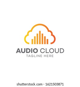 Audio cloud logo concept, Sound wave logo, Sound wave icons set, Music waves symbols, Audio logo template, Voice equalizer symbols