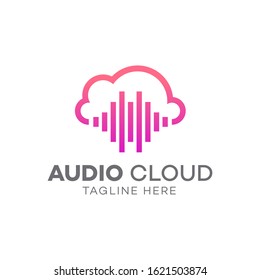 Audio cloud logo concept, Sound wave logo, Sound wave icons set, Music waves symbols, Audio logo template, Voice equalizer symbols