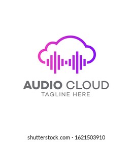 Audio cloud logo concept, Sound wave logo, Sound wave icons set, Music waves symbols, Audio logo template, Voice equalizer symbols