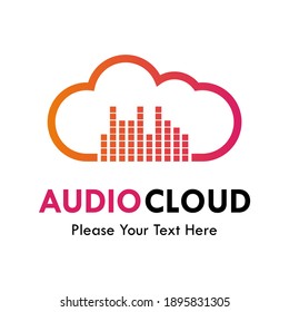 Audio cloud logo template illustration