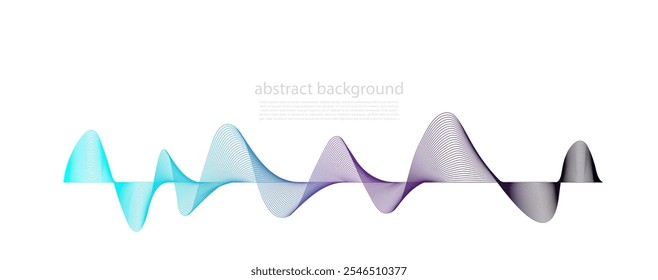 Simulação de espectro colorido de áudio sobre fundo branco para música e computador calculando conceito