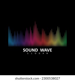 Audio colorful wave logo. Vector equalizer element. sound wave illustration logo vector icon template