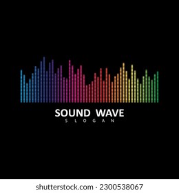 Audio colorful wave logo. Vector equalizer element. sound wave illustration logo vector icon template