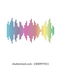 Audio colorful wave logo. Vector equalizer element. sound wave illustration logo vector icon template