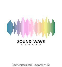 Audio colorful wave logo. Vector equalizer element. sound wave illustration logo vector icon template