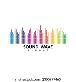 Audio colorful wave logo. Vector equalizer element. sound wave illustration logo vector icon template