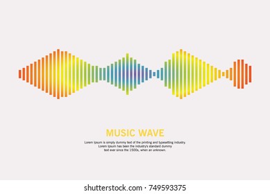 Audio colorful wave logo. Vector equalizer element