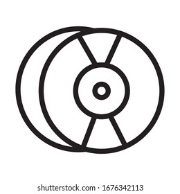 audio compact disk sound line style icon vector illustration