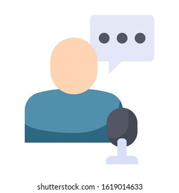 Audio Conference flat color vector icon