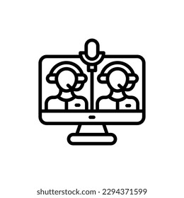 Icono de conferencia de audio en vector. Ilustración