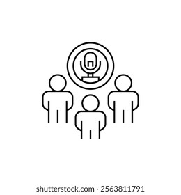 Audio Conference Line Icon. linear style sign for mobile concept and web design. Outline vector icon.