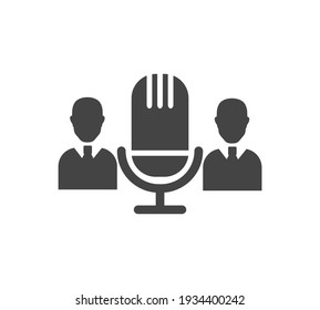 Audio-Konferenz, Vektorsymbol auf weißem, isoliertem Hintergrund.