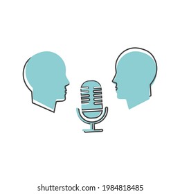 Audio conference vector icon on white isolated background.