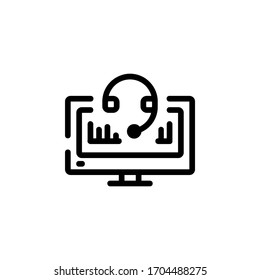 audio, contact, earphone, sound and smart television icon. Perfect for application, web, logo, background, game and presentation template. single icon design line style