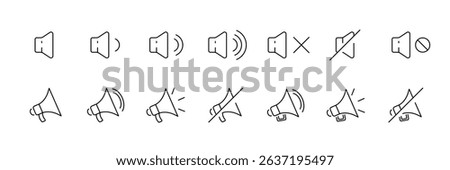 Audio control icons including volume settings and speaker indicators