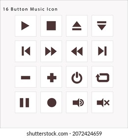 Audio Control Icons. Media Control Buttons Can Use For Website, Mobile Application, :play, Pause, Stop, Eject, End, First, Ffw, Frw, Record, Down, Switch Off, Add, Remove, Repeat And Shuffle Symbol