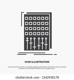 Audio, control, mix, mixer, studio Icon. glyph vector gray symbol for UI and UX, website or mobile application