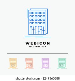 Audio, control, mix, mixer, studio 5 Color Line Web Icon Template isolated on white. Vector illustration