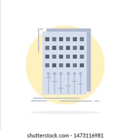 Audio, control, mix, mixer, studio Flat Color Icon Vector