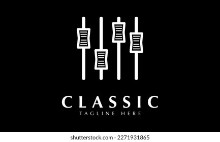 audio controller buttons logo abstract monogram vector template