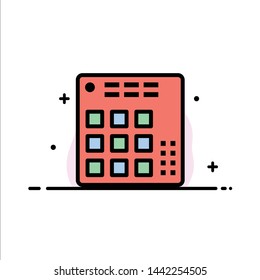 Audio, Controller, Dj, Live, Mixer  Business Flat Line Filled Icon Vector Banner Template