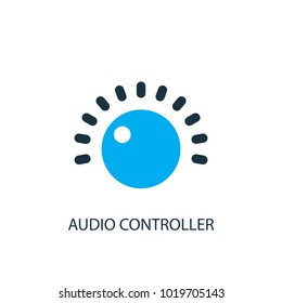 Audio controller icon. Logo element illustration. Audio controller symbol design from 2 colored collection. Simple Audio controller concept. Can be used in web and mobile.