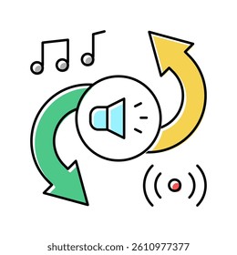 audio converter color icon vector. audio converter sign. isolated symbol illustration