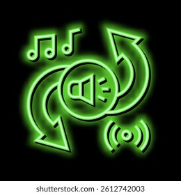 audio converter neon light sign vector. audio converter illustration