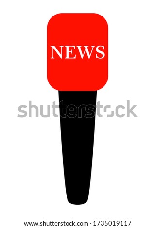 Audio correspondent microphone for interviewing in the news. TV news. Press conference. Freedom of speech. Mass media. Voice recording by microphone. Audio technology.