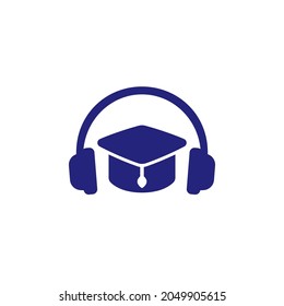 Audio course icon on white