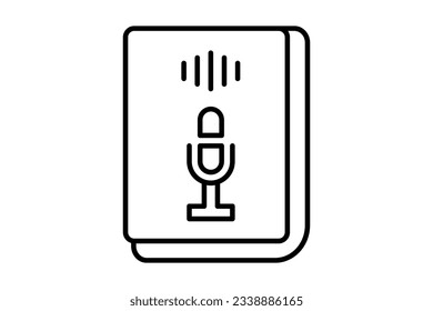 audio course icon. Icon related to E learning and online education. line icon style. Simple vector design editable