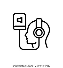 Audio Course icon in vector. Illustration