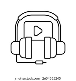 Ícone de estilo de ilustração de contorno do vetor de áudio. Arquivo EPS 10