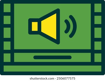 Audio description Filled Two Color Vector Icon Design