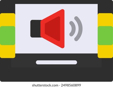 Audio description Flat Vector Icon Design